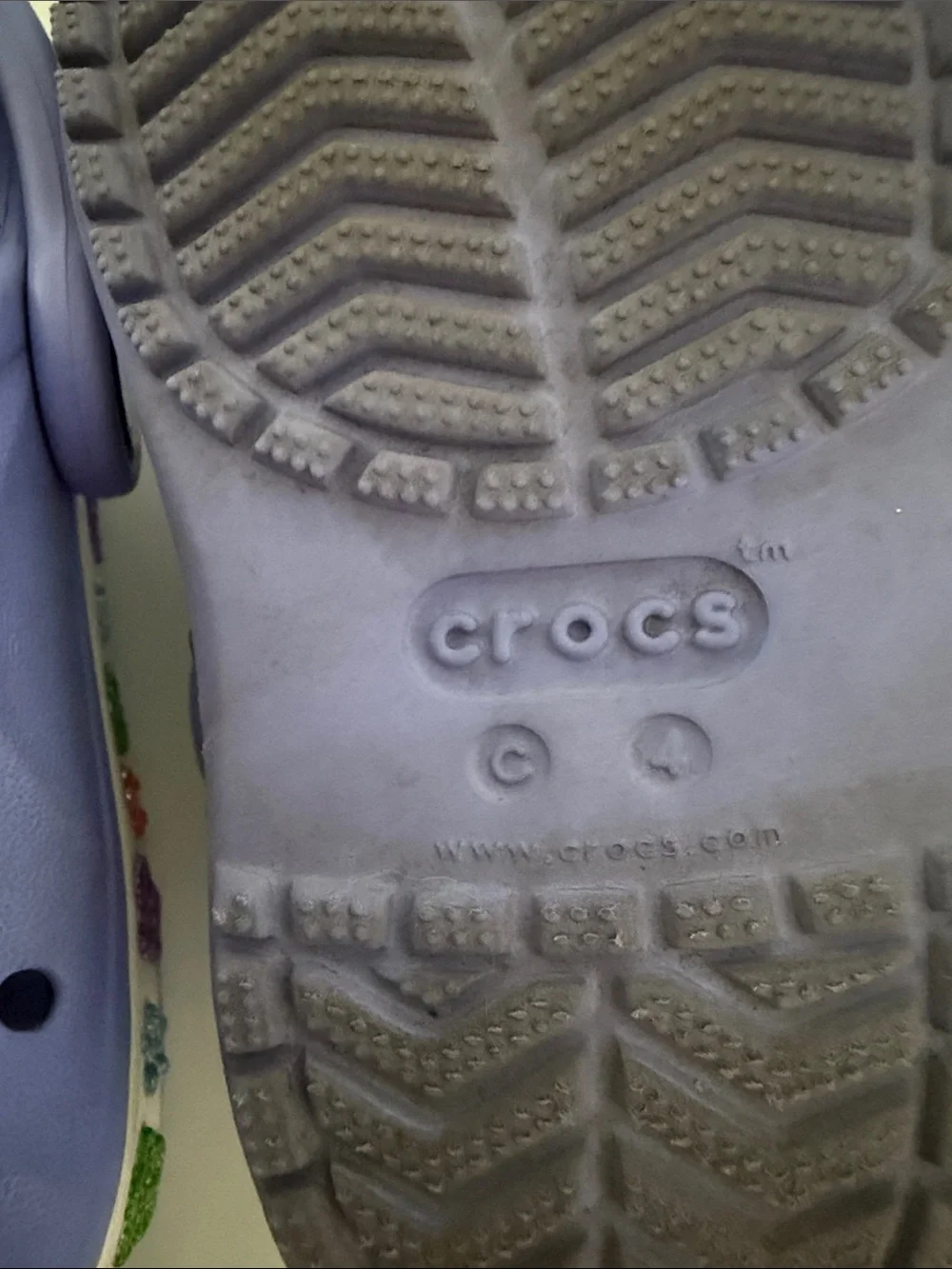 CROCS Kids Purple Clogs with Pink Logo Band and Multicolor Floral Accents